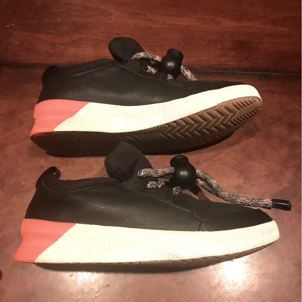 Sorel Out N About Street Sneaker Black White Orange 4277-010 Women’s Size 9 - Picture 10 of 15
